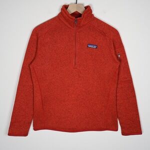 Patagonia Women's Better Sweater 1/4 Zip Fleece Pullover Red Small 19.5x23